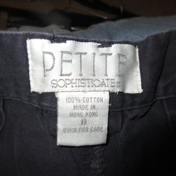 PETITE SOPHISTICATES Navy Cotton Shorts 8 - Picture 3 of 3
